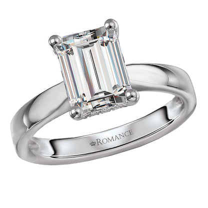 Hidden Halo Semi-Mount Diamond Engagement Ring