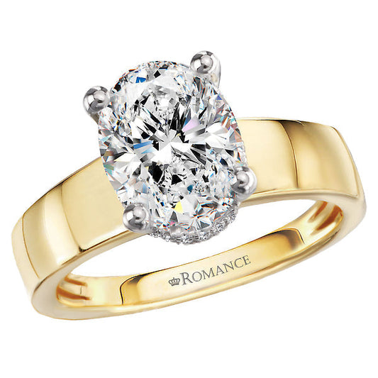 Diamond Semi-Mount Hidden Halo Engagement Ring