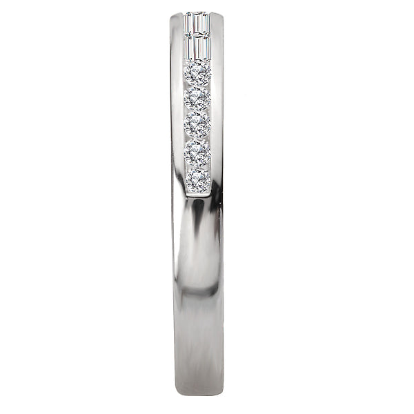 Baguette and Diamond Straight Front Wedding Band