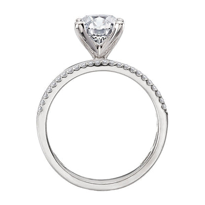 Wide Band Semi-Mount Diamond Engagement Ring