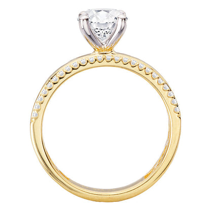 Wide Band Semi-Mount Diamond Engagement Ring