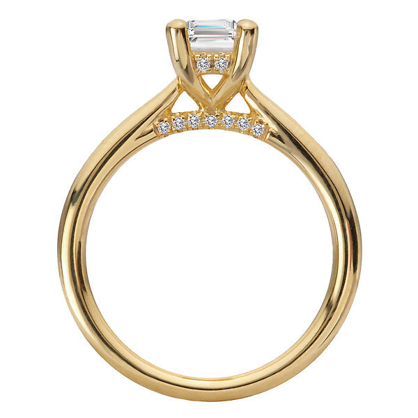 Hidden Halo Semi-Mount Diamond Engagement Ring