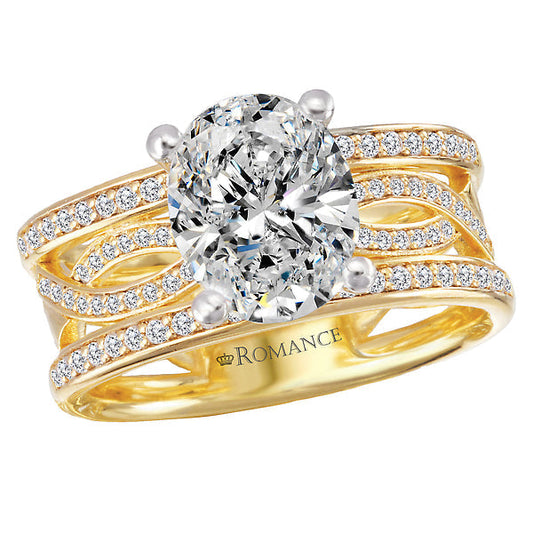 Infinity Band Semi-Mount Diamond Engagement Ring