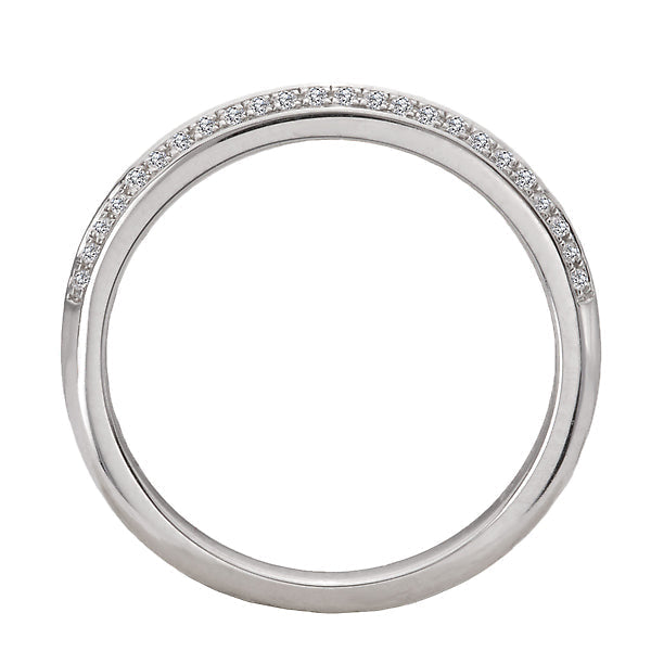 Straight Two Row Diamond Wedding Band