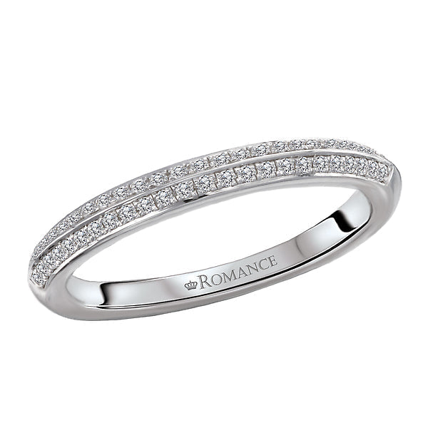 Straight Two Row Diamond Wedding Band