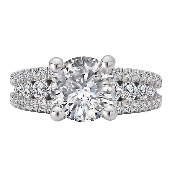 Split Row Semi-Mount Engagement Ring