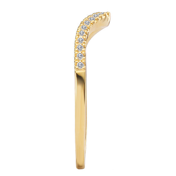 Curved Front Diamond Wedding Band