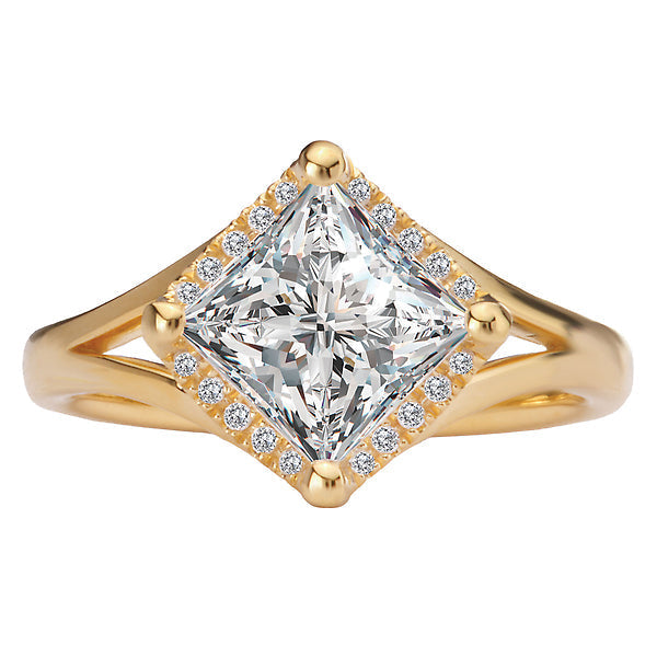 Semi-Mount Diamond Halo Engagement Ring