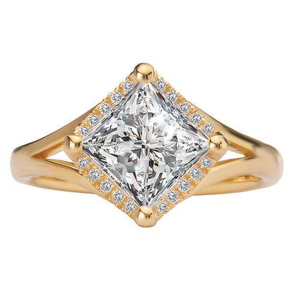Semi-Mount Diamond Halo Engagement Ring