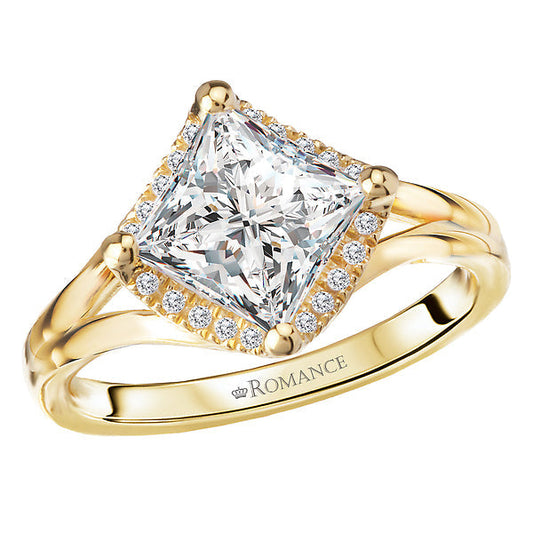 Semi-Mount Diamond Halo Engagement Ring