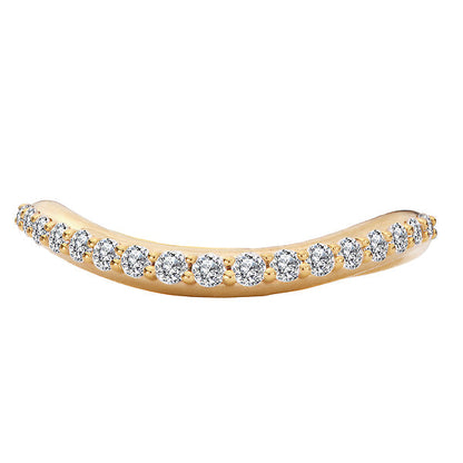 Curved Front Diamond Wedding Band