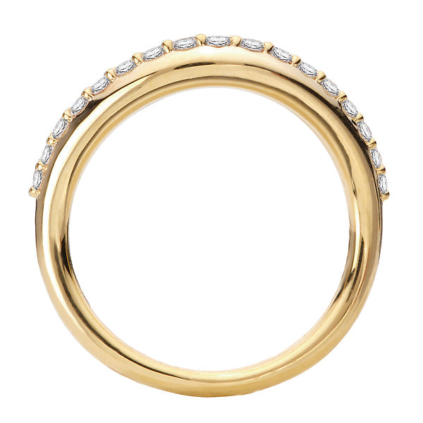 Curved Front Diamond Wedding Band