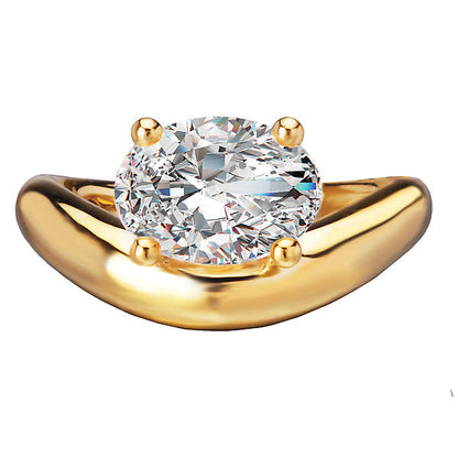 Solitaire Hidden Halo Diamond Engagement Ring