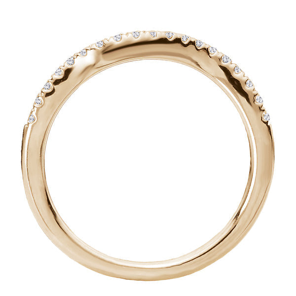 Curved Diamond Wedding Band