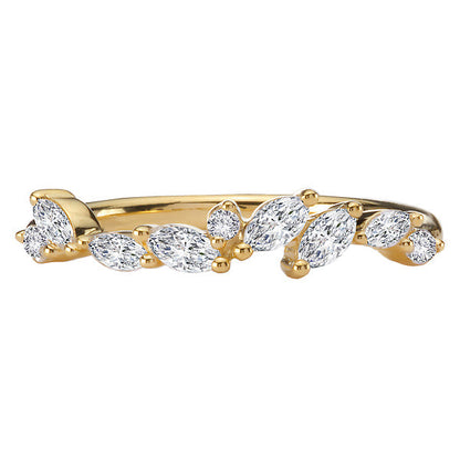 Marquise Diamond Front Wedding Band