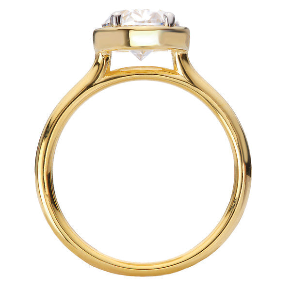 Moval-Shape, Oval Diamond Semi-Mount Engagement Ring