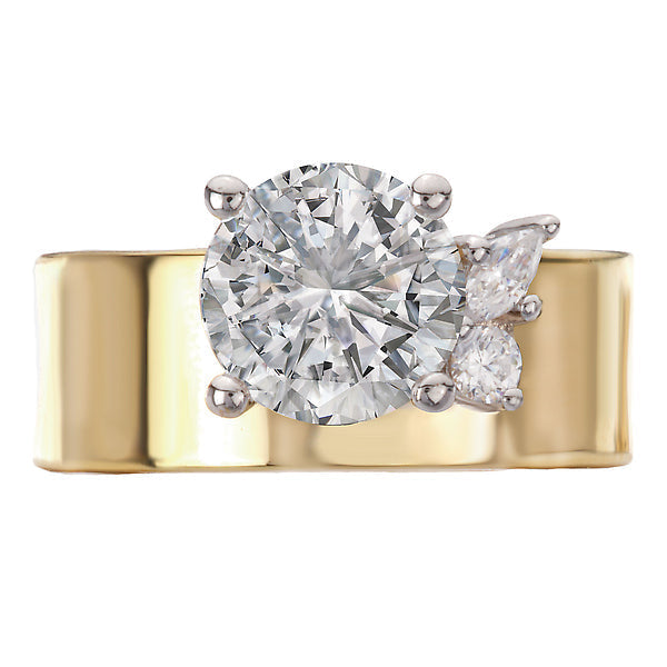 Bold Shank Semi-Mount Diamond Engagement Ring