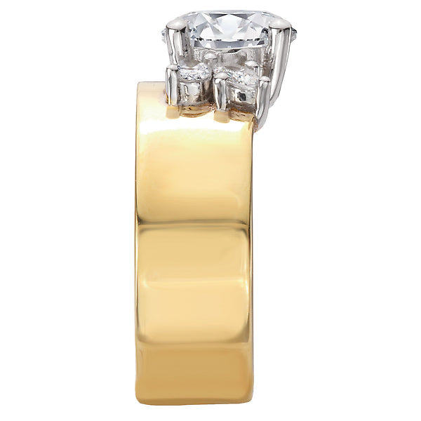 Bold Shank Semi-Mount Diamond Engagement Ring