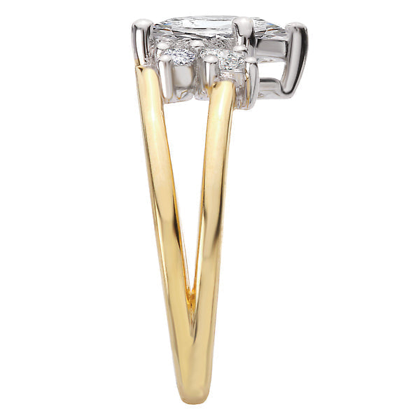 Half Split Shank Semi-Mount Diamond Engagement Ring