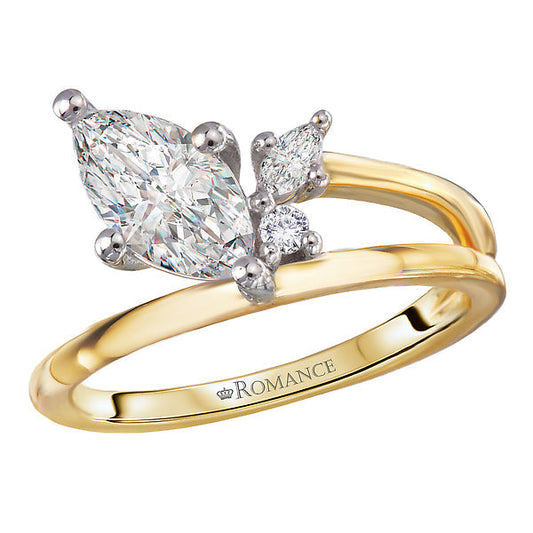 Half Split Shank Semi-Mount Diamond Engagement Ring
