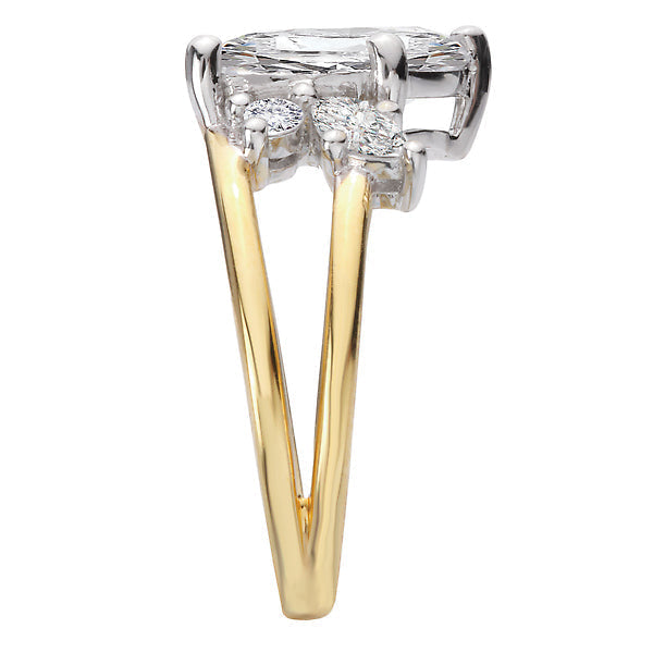 Half Split-Shank Semi-Mount Diamond Engagement Ring