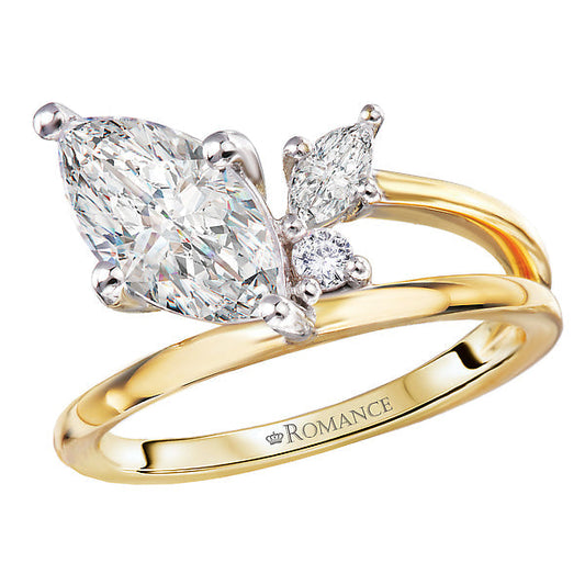 Half Split-Shank Semi-Mount Diamond Engagement Ring