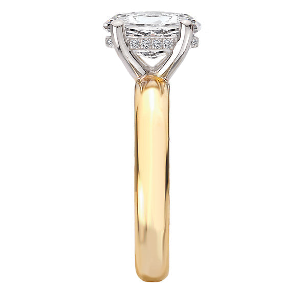 Hidden Halo Semi-Mount Diamond Engagement Ring