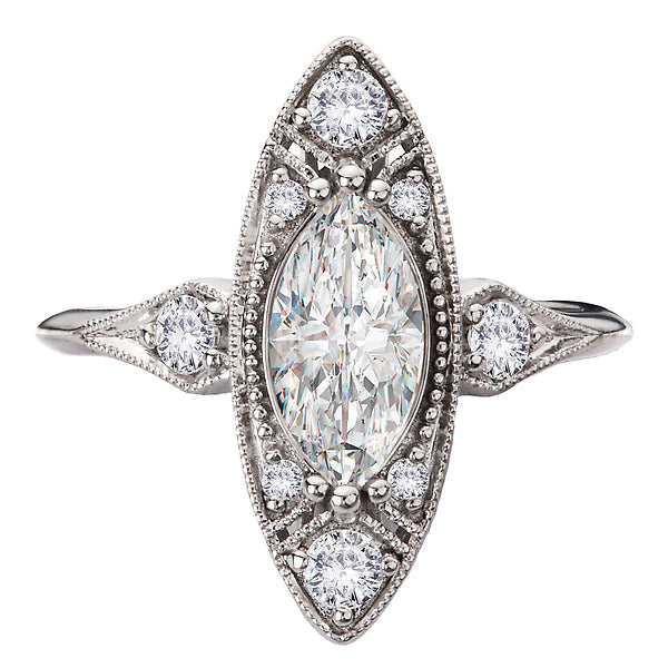 Vintage Styled Semi-Mount Engagement Ring