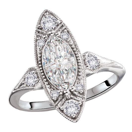 Vintage Styled Semi-Mount Engagement Ring