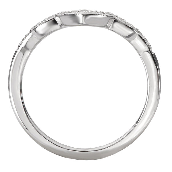 Diamond Curved Wedding Band