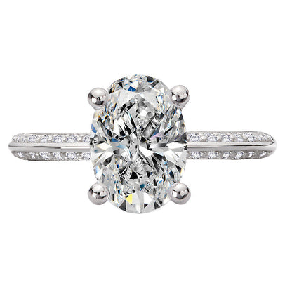Knife Edge Banded Semi-Mount Diamond Engagement Ring