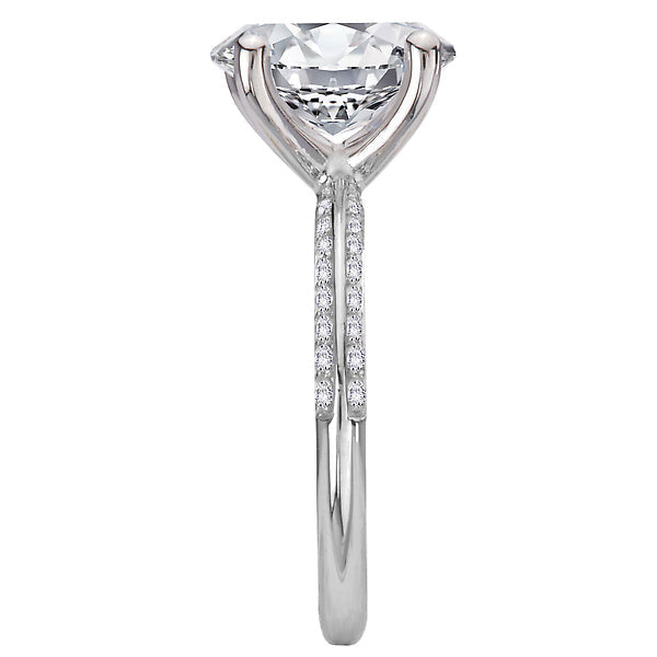 Knife Edge Banded Semi-Mount Diamond Engagement Ring