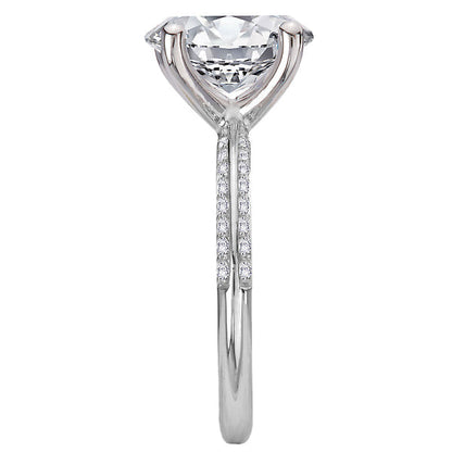 Knife Edge Banded Semi-Mount Diamond Engagement Ring