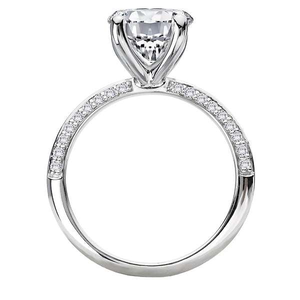 Knife Edge Banded Semi-Mount Diamond Engagement Ring