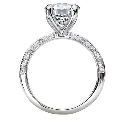 Knife Edge Banded Semi-Mount Diamond Engagement Ring