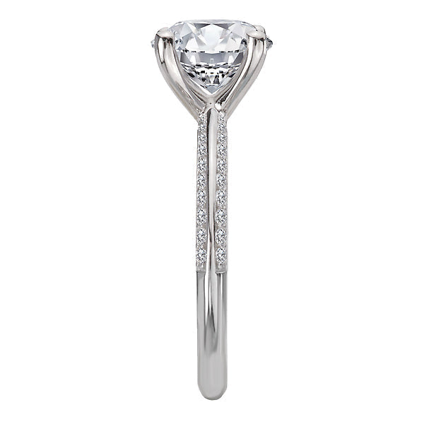 Knife Edge Banded Semi-Mount Diamond Engagement Ring