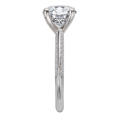 Knife Edge Banded Semi-Mount Diamond Engagement Ring