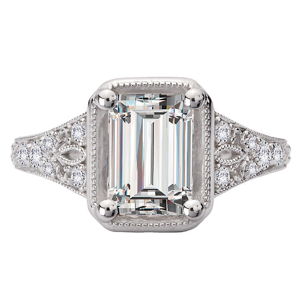 Diamond Semi-Mount Engagement Ring with Milgrain Detail