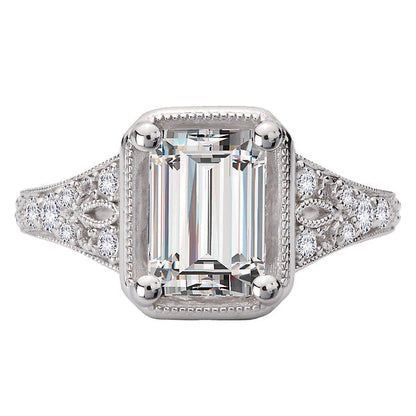 Diamond Semi-Mount Engagement Ring with Milgrain Detail
