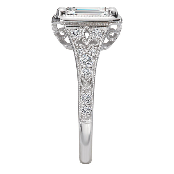 Diamond Semi-Mount Engagement Ring with Milgrain Detail