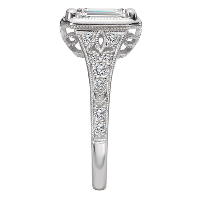 Diamond Semi-Mount Engagement Ring with Milgrain Detail