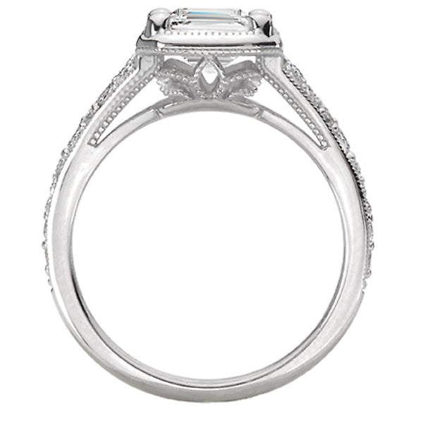 Diamond Semi-Mount Engagement Ring with Milgrain Detail