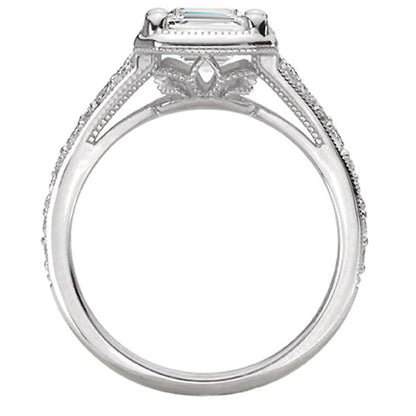 Diamond Semi-Mount Engagement Ring with Milgrain Detail