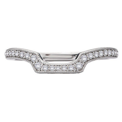 Diamond and Milgrain Detail Curved Wedding Band