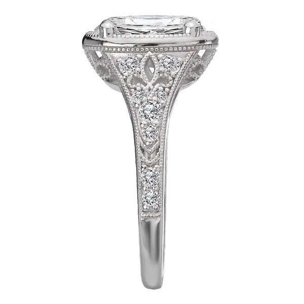 Diamond Semi-Mount Engagement Ring with Milgrain Detail