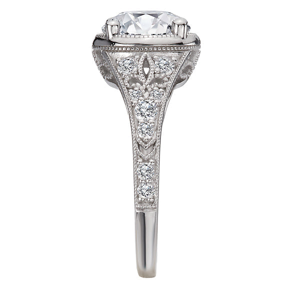 Diamond Semi-Mount Engagement Ring with Milgrain Detail