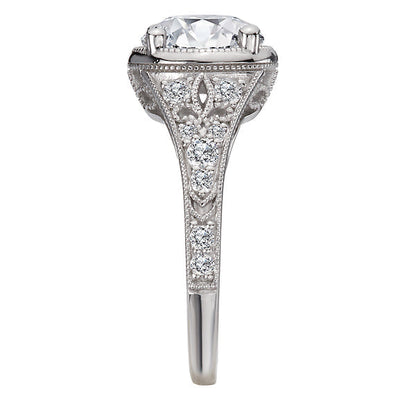 Diamond Semi-Mount Engagement Ring with Milgrain Detail