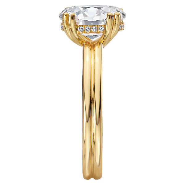Double Ring Band and Double Prong Diamond Engagement Rin