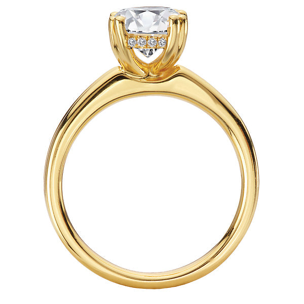 Double Ring Band and Double Prong Diamond Engagement Rin