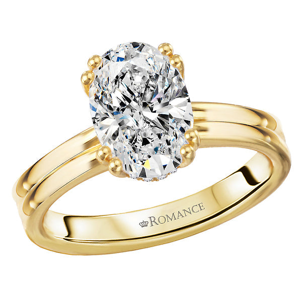 Double Ring Band and Double Prong Diamond Engagement Rin